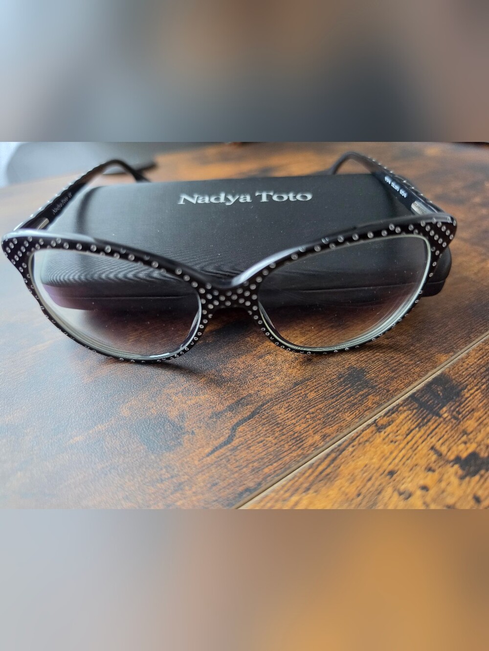 Black Rhinestone Accent Women's Glasses Nadia Toto